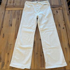 Joe's Womens Ivory The Blake High Rise Wide Leg Crop Stretch Denim Jeans Size 27